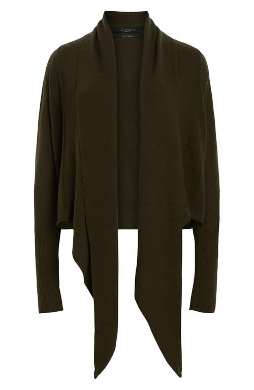 Shop Allsaints Wasson Pirate Wrap Merino Wool Cardigan In Tarmac Green