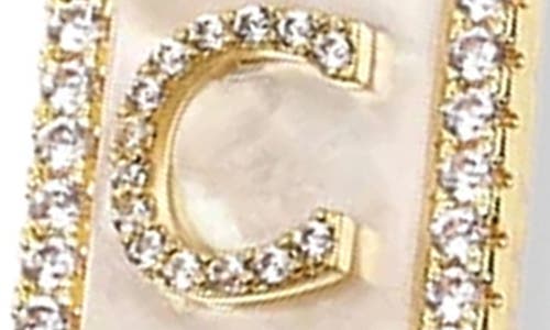 Melinda Maria Love Letters Double Sided Mother-of-pearl Initial Pendant Necklace In White Cubic Zirconia/gold - C