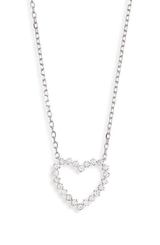 Shop Bony Levy Rita Diamond Open Heart Pendant Necklace In 18k White Gold