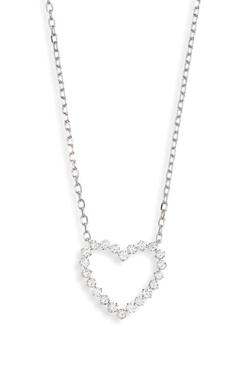 Rita Diamond Open Heart Pendant Necklace in 18K White Gold