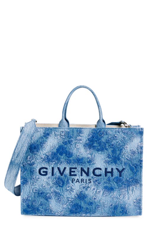 Givenchy Medium G-Tote Embroidered Denim Tote in Medium Blue at Nordstrom
