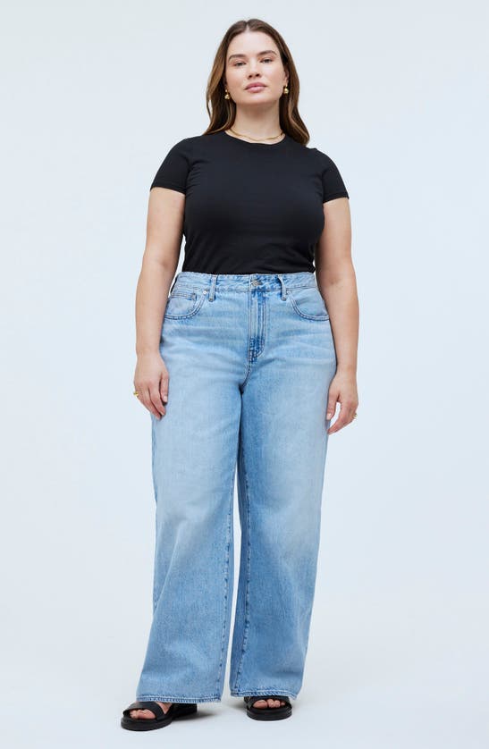 Shop Madewell Airy Denim Edition Superwide Leg Jeans In Ahern Wash