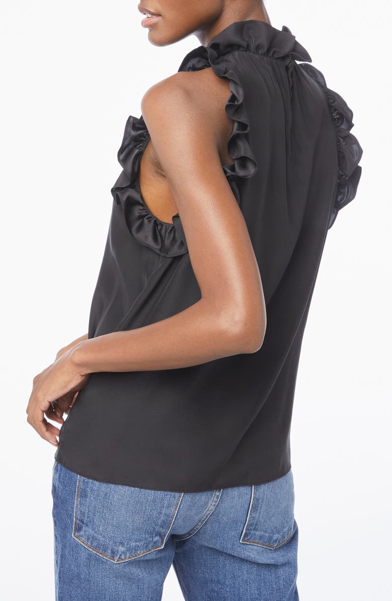 FRAME Ruffle Trim Silk Top | Nordstrom