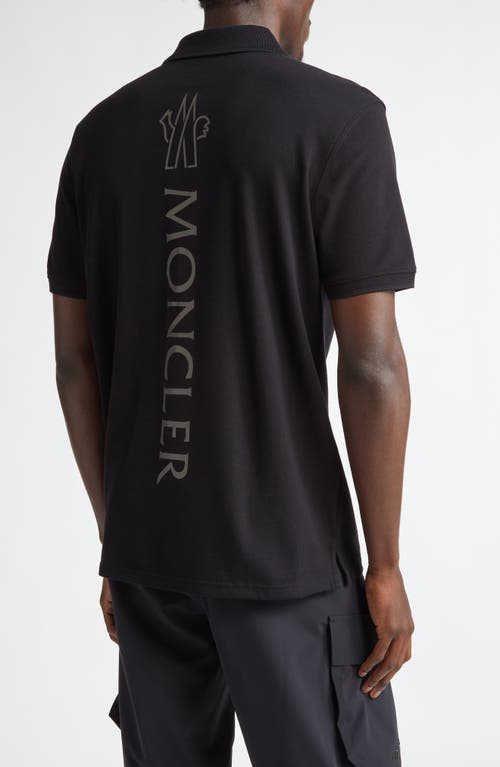 Moncler Polo Shirt With Short Sleeves And Collar In Black