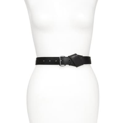 Allsaints Twisted Loop Leather Belt, Black