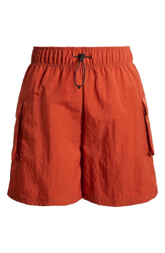 Shop Nike Sportswear Essential Woven High Waist Shorts In Burnt Sunrise/ Sail