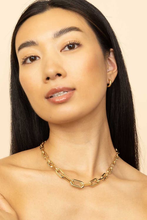 Oradina Women's 14k Yellow Gold Moto Mini Hoops In Yellow Gold