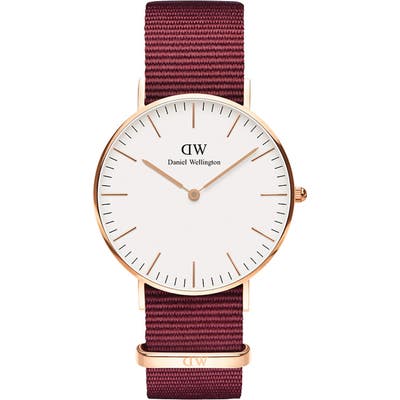 Daniel Wellington Classic Roselyn Nylon Strap Watch,