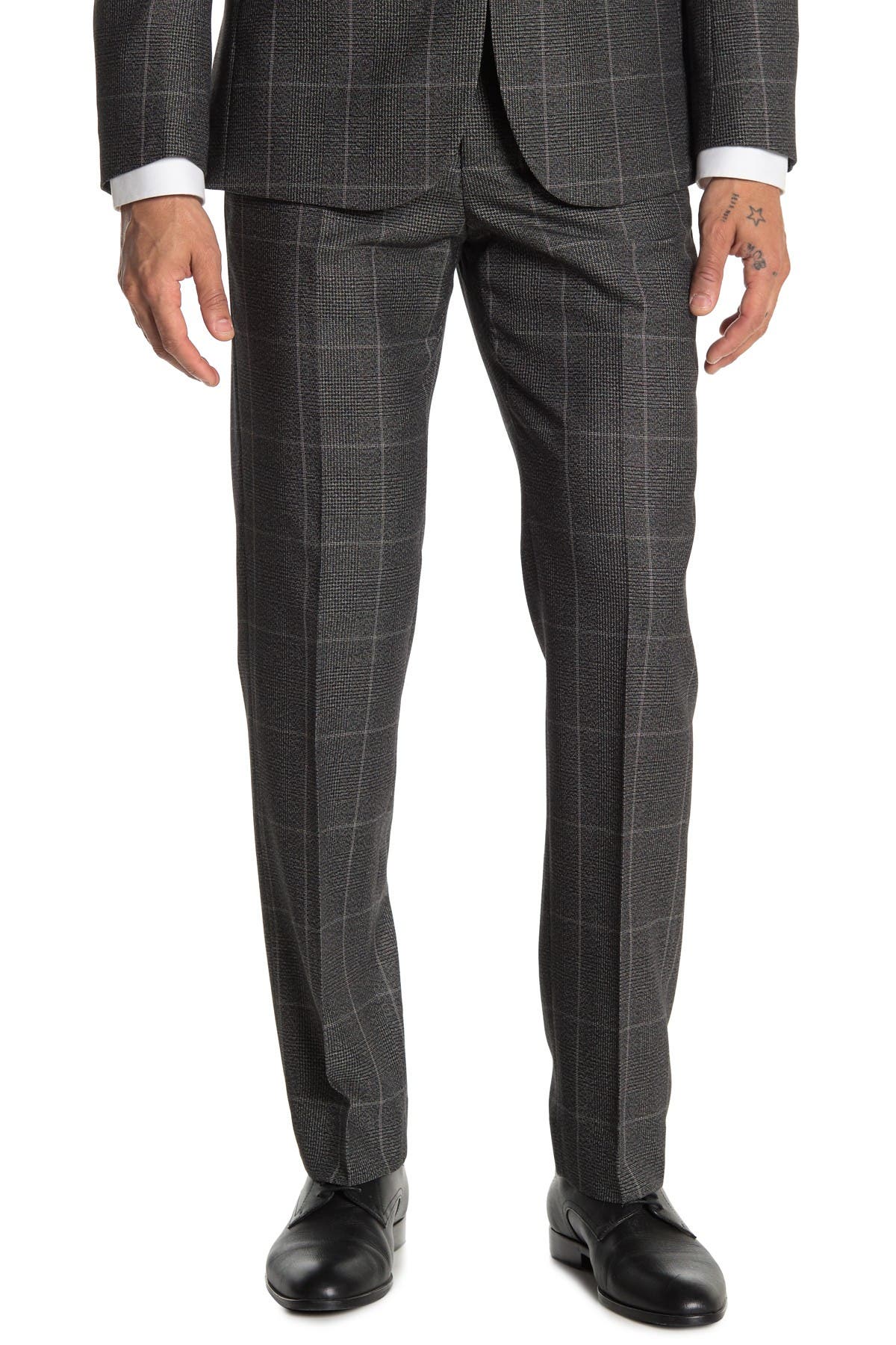 dark gray plaid pants