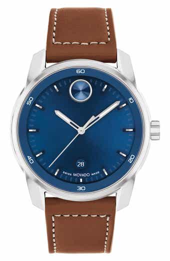 Movado Heritage Calendoplan Leather Strap Watch 42mm Nordstrom