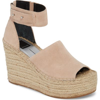 Dolce Vita Straw Wedge Espadrille Sandal, Pink