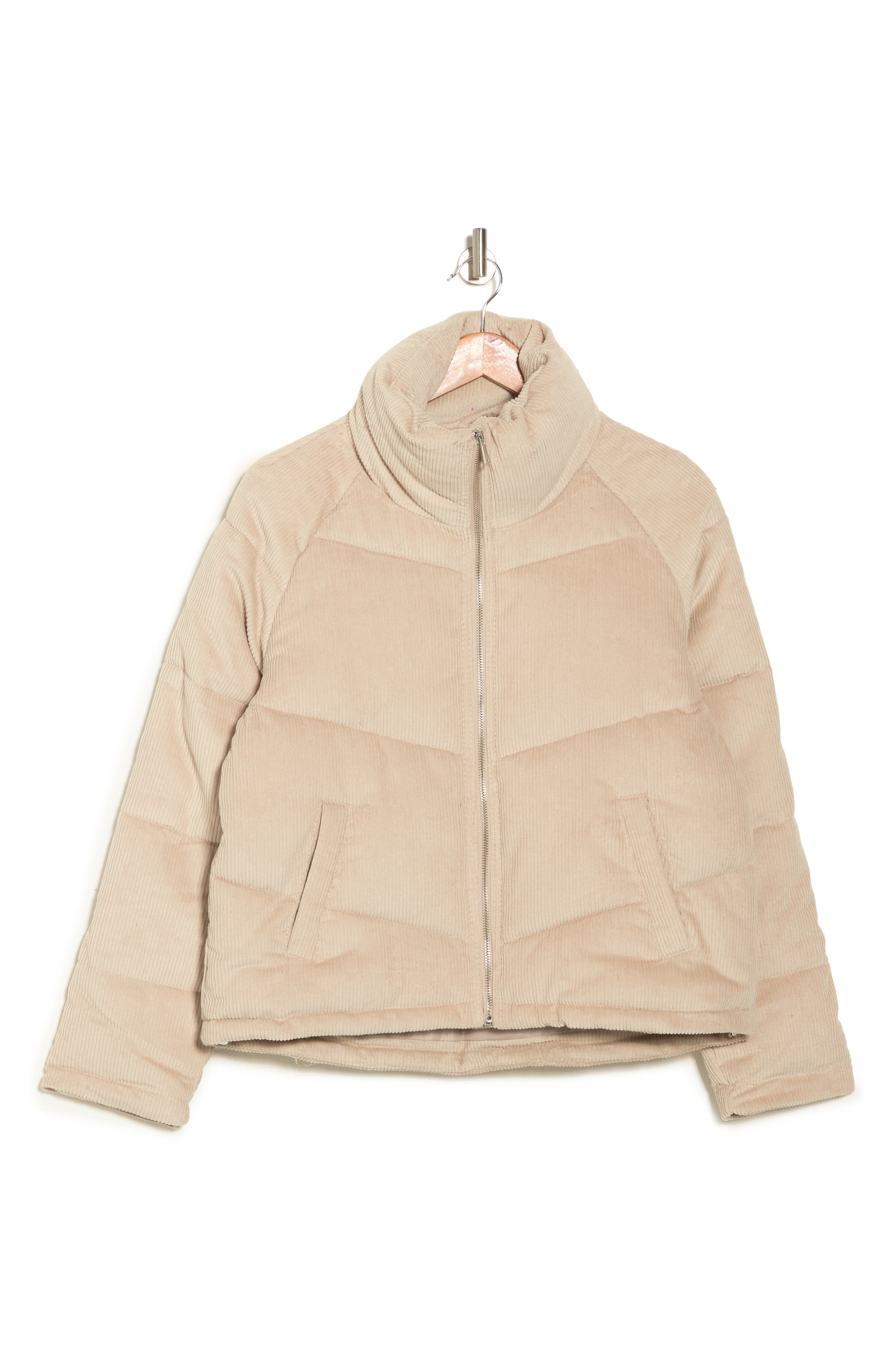 corduroy puffer jacket cream