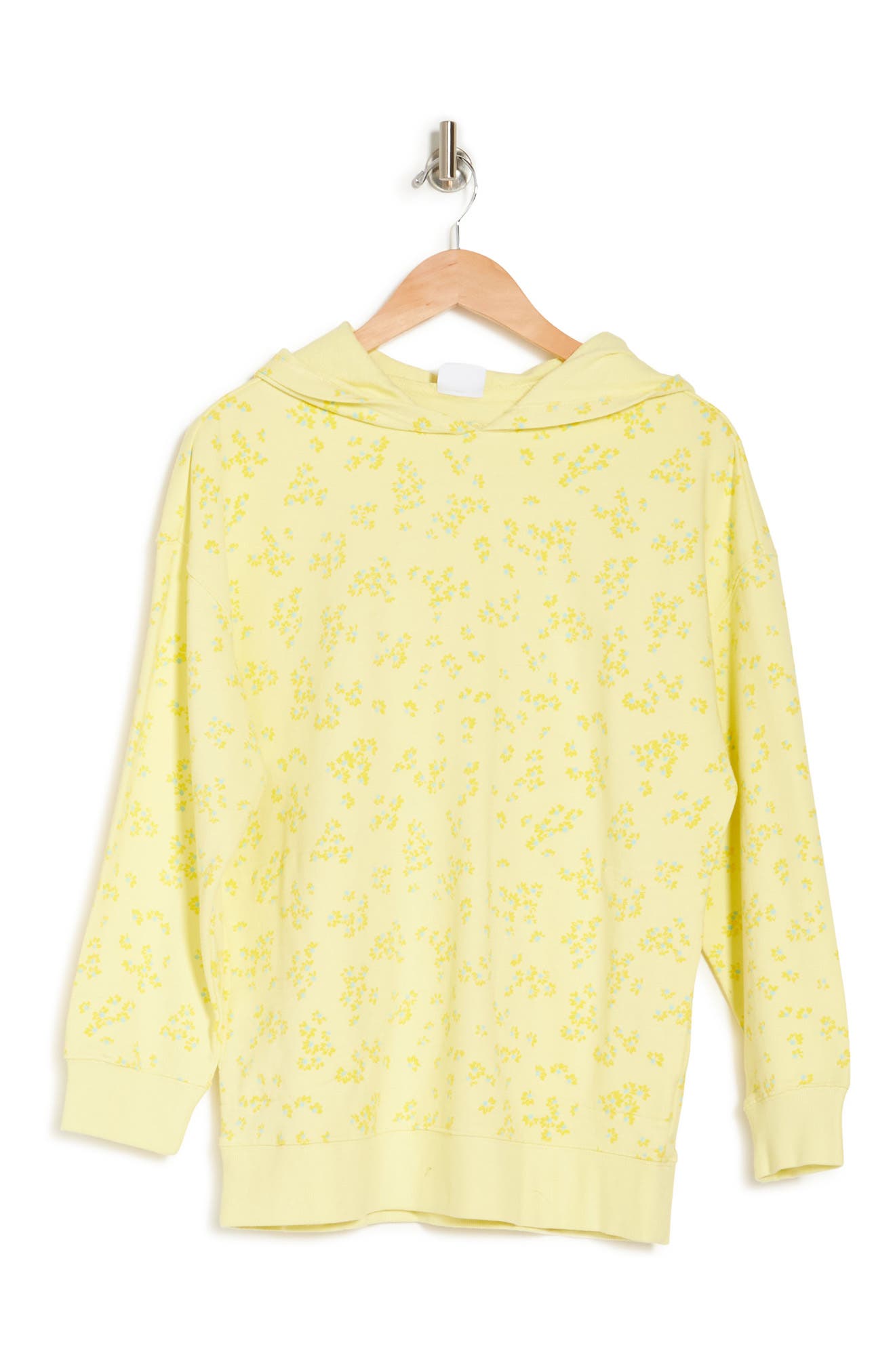 Abound Knit Pullover Hoodie In Green- Yellow Moxie Floral