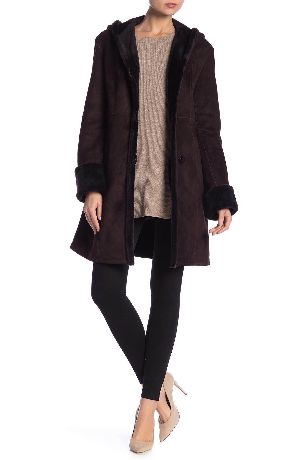 fitted fur coat