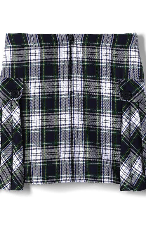 LANDS' END LANDS' END GIRLS PLUS SIDE PLEAT PLAID SKORT ABOVE THE KNEE