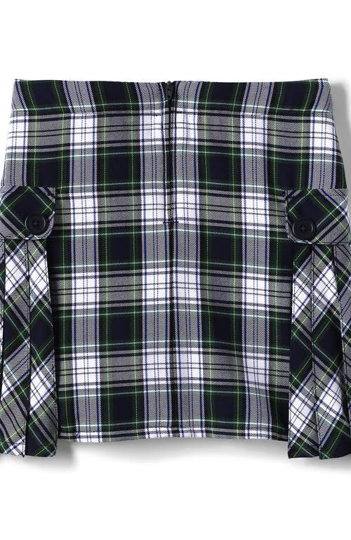 Shop Lands' End School Uniform Girls Side Pleat Plaid Skort Above Knee In White Plaid