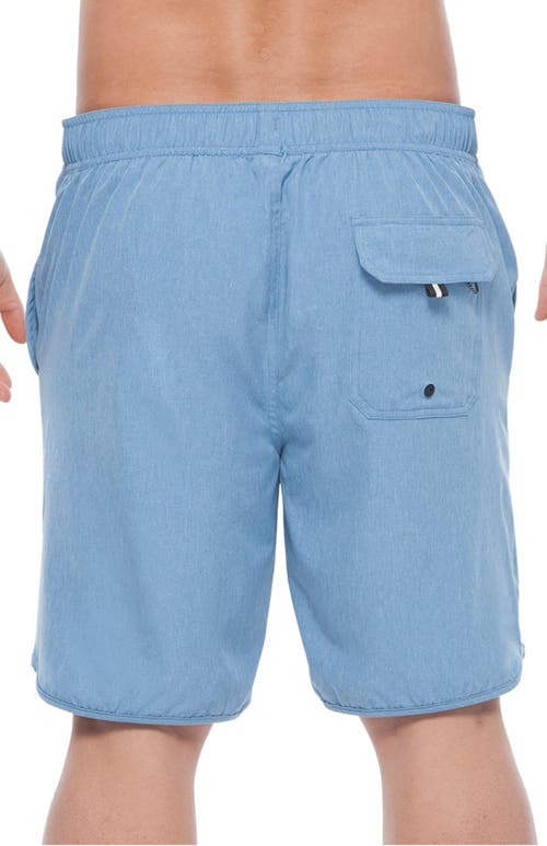 Rokka&rolla Quick-dry Stretch Swim Trunks With Adjustable Waistband In Light Blue