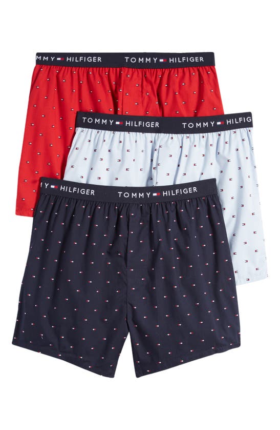 Tommy Hilfiger Buffalo Check Cotton Boxers In Light Chambray