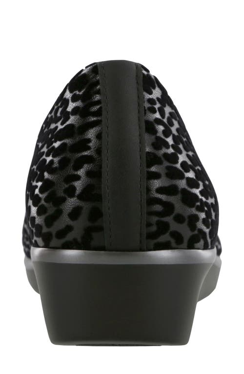 Sas Women's Bliss Slip On Wedge - Double Wide In Black Leopard In Black Leopard