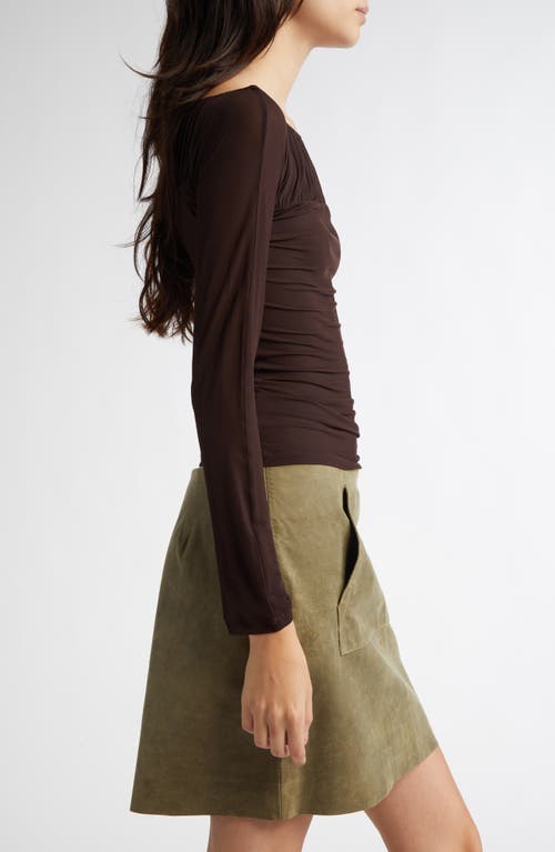 Shop Paloma Wool Azucar Shirred Bateau Neck Knit Top In Brown