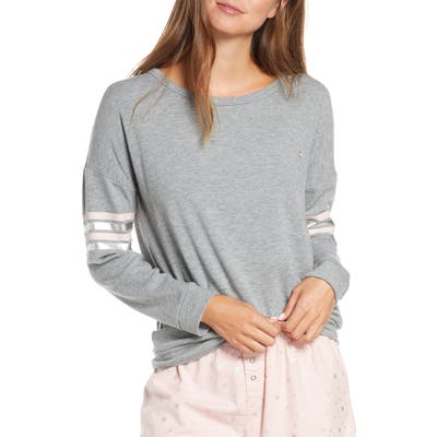 Plus Size Pj Salvage Chesea Long Sleeve Pajama Top, Size - Grey