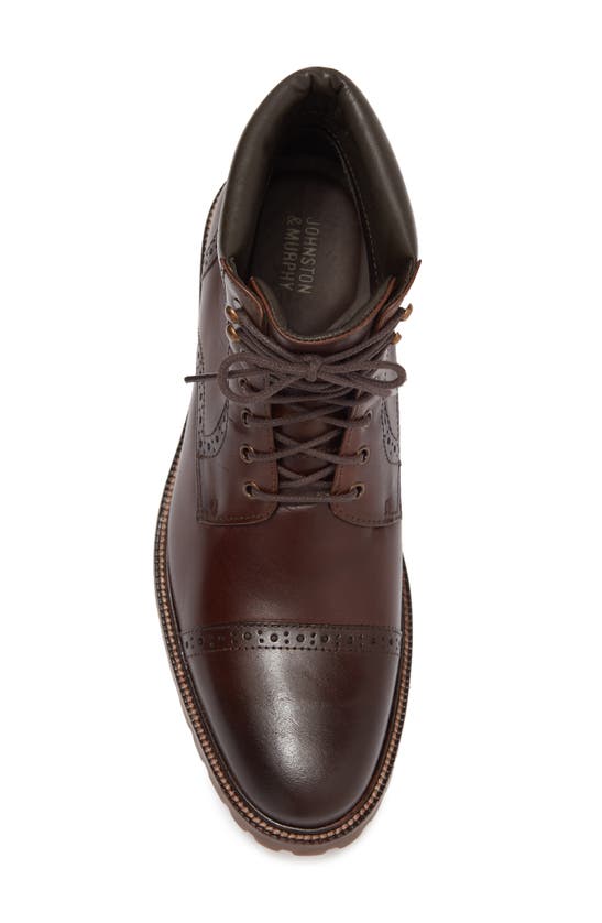 Shop Johnston & Murphy Johnston And Murphy Stratford Cap Toe Leather Boot In Mahogany