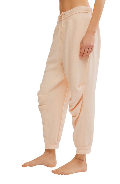 Shop Free People Day Off Fleece Joggers In Tender Peach