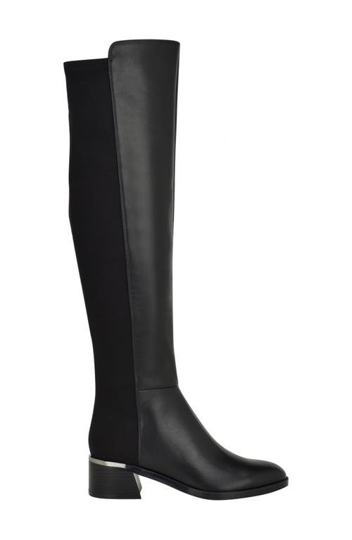 Calvin Klein Jotty Womens Faux Leather Zipper Over-the-knee Boots In Black