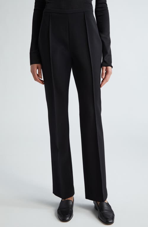 The Row Desmy Stretch Wool Blend Pants Black at Nordstrom,