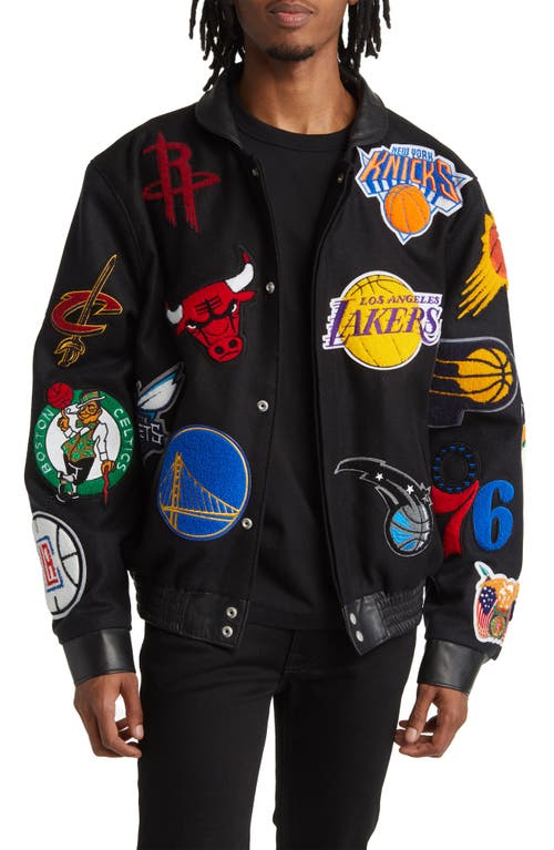 NBA Collage Wool Blend Jacket in Black