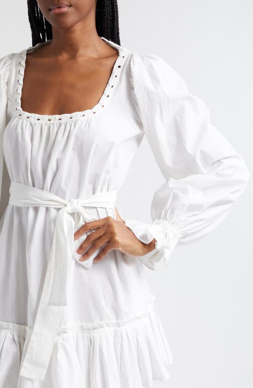 Shop Ramy Brook Kayleigh Long Sleeve Cotton Minidress In White