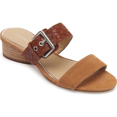 Etienne Aigner Preston Buckle Strap Slide Sandal, Brown
