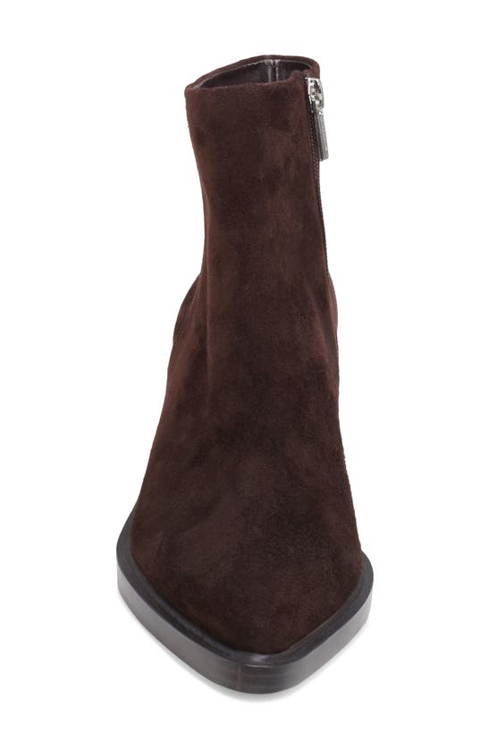 Vince Camuto Rinvalla Pointed Toe Leather Bootie In Root Beer