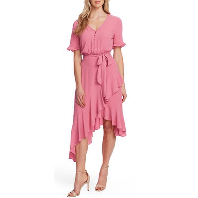 Cece Ruffle Belted High/low Dress, Pink