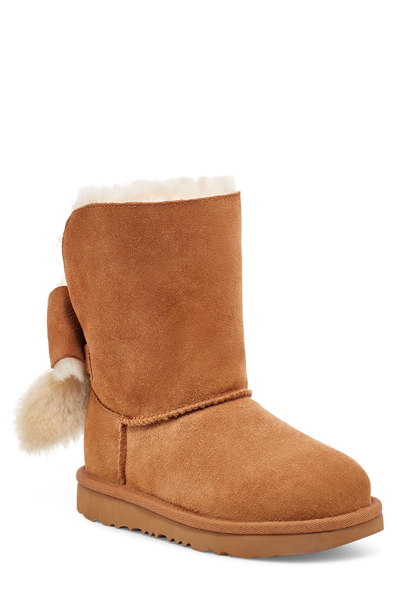 classic bow genuine shearling bootie