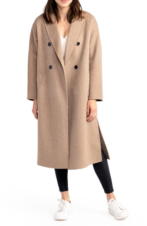 Belle & Bloom Guest List Oversize Double Breasted Wool Blend Coat In Oat