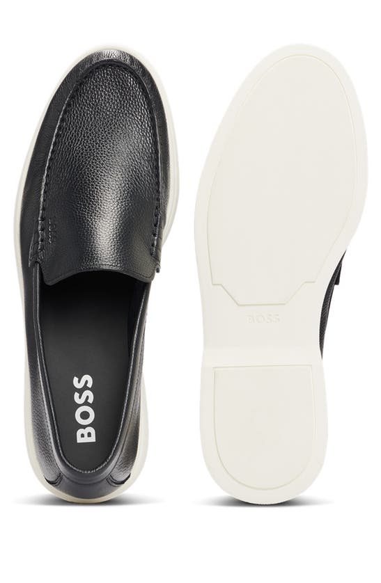 Shop Hugo Boss Sienne Moc Toe Loafer In Black