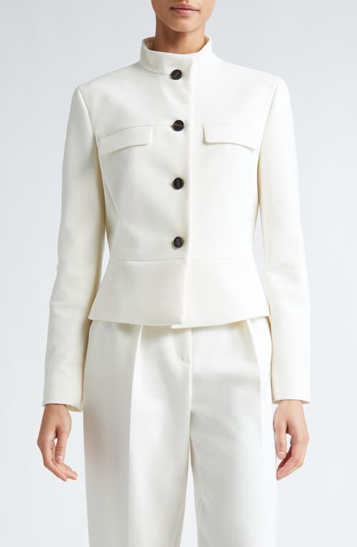 Shop Max Mara Album Stretch Wool Crop Jacket In White