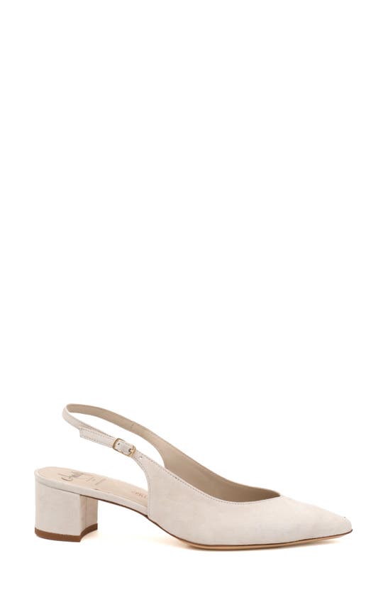Amalfi By Rangoni Panerea Slingback Pointed Toe Pump In Ivory - Platinum Buckle