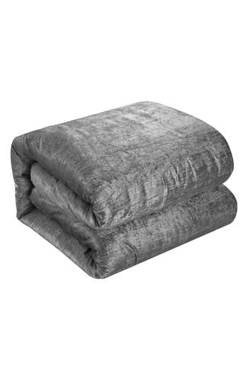 Inspired Home Velvet 3-piece Comforter Set In Gray