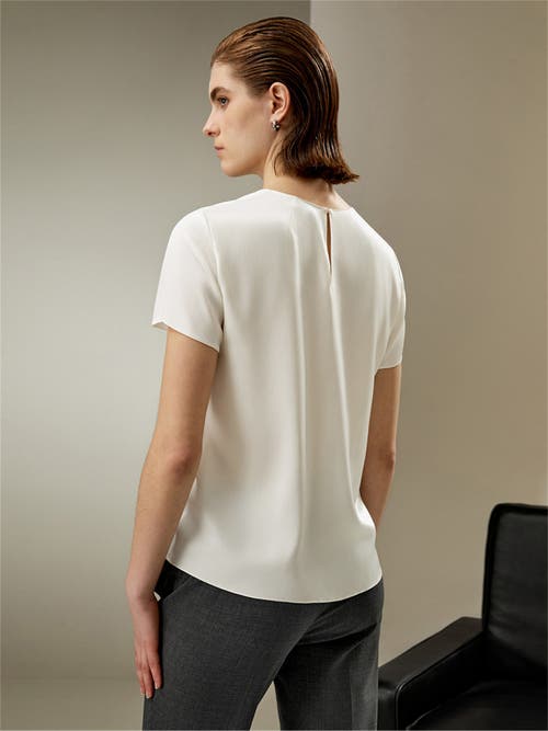Lilysilk Basic Silk T Shirt In Natural White