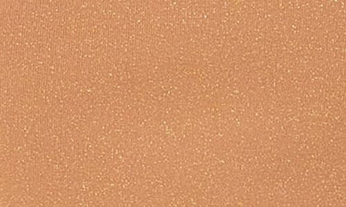 Endless Rose Metallic Mock Neck Body-con Midi Dress In Camel