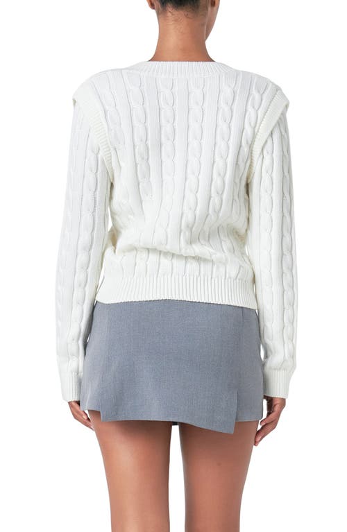 Shop Endless Rose Cable Knit Sweater In Ivory