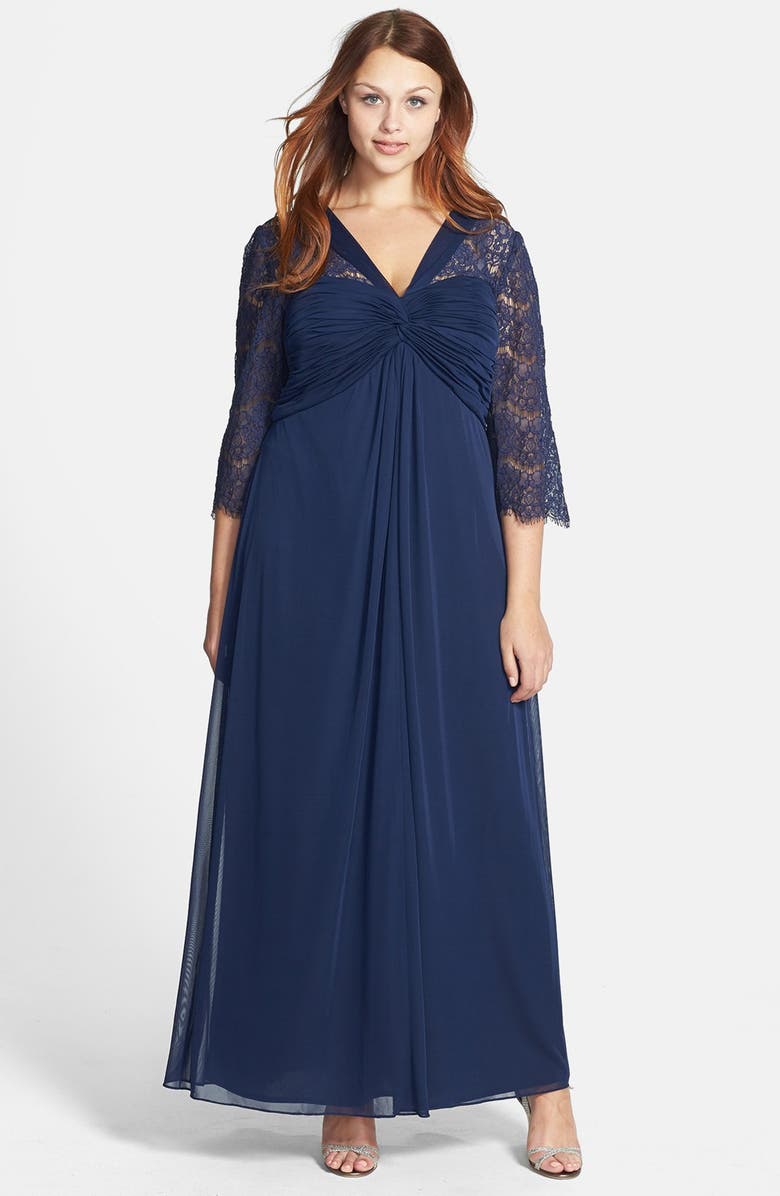 Alex Evenings Lace Sleeve Gown (Plus Size) | Nordstrom