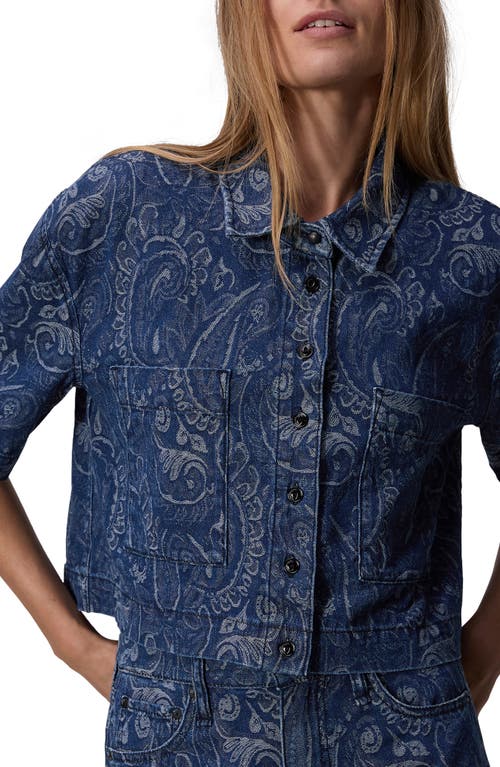 Shop Rag & Bone Lenna Denim Button-up Shirt In Indpaisley