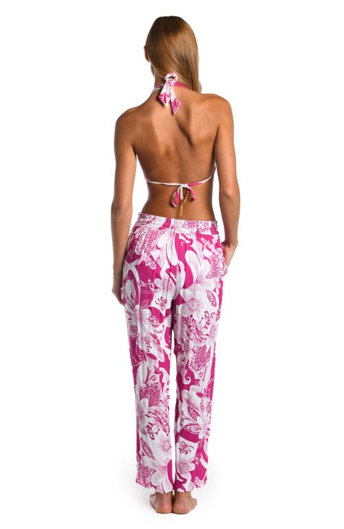 Sunshine 79 Boho Harem Cover-up Pants In Fuchsia