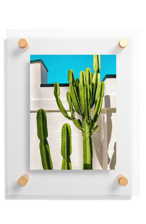 Deny Designs South Pasadena Cactus Floating Art Print in Blue at Nordstrom