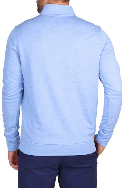 Tailorbyrd Luxe Performance Fleece Quarter Zip Pullover In Light Blue