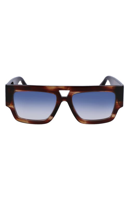 Victoria Beckham 55mm Square Sunglasses in Dark Brown Horn at Nordstrom