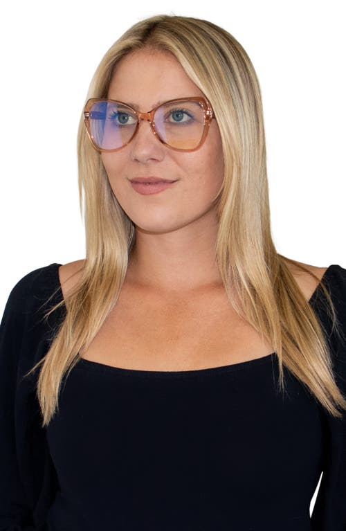 Fifth & Ninth Margot 54mm Butterfly Blue Light Blocking Glasses In Transparent Tan/clear